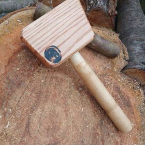 Handgefertigter Holzhammer aus Roteiche & Esche – 30 cm